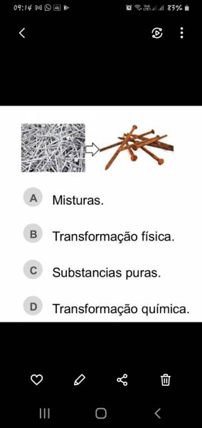 Transformação de materiais  Descubra o tipo de transformação que está demonstrada na imagem. - site efuturo.com.br