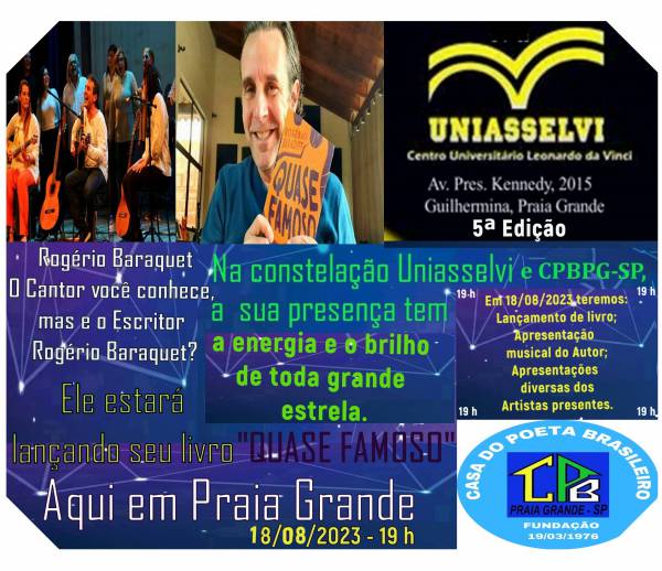 Rogério Baraquet  Quebra cabeça com o astro do 5º Sarau Conexões no dia 18/08/2023 - site efuturo.com.br