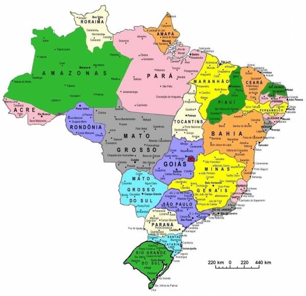 Organize o mapa do brasil 