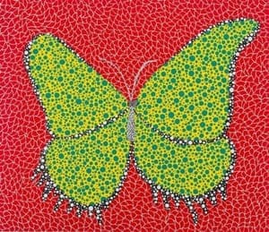 Butterfly (Borboleta), de Yayoi Kusama  A japonesa Yayoi Kusama (nascida em 1929) é um dos maiores nomes das artes contemporâneas. Seu trabalho não se limita a pintura e extrapola todos os limites transformando-se em instalação, performance, escultura, colagem, poesia e até romance. - site efuturo.com.br