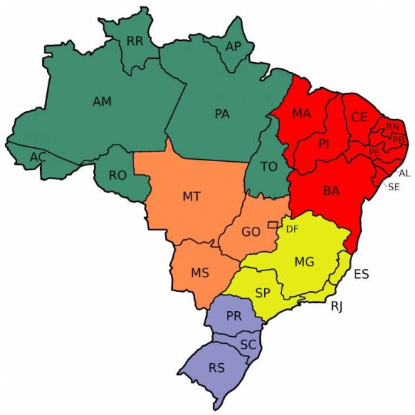 Mapa político do Brasil   - site efuturo.com.br